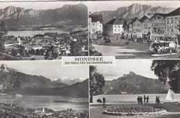 A4382) MONDSEE - Super S/W MEHRBILD AK Mit Altem BUS U. Stadtplatz U. See ALT ! - Mondsee