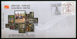 India 2020 COVID-19 Corona Warrior Virus Mask Coronavirus Health Special Cover (**) Inde Indien - Lettres & Documents