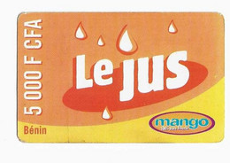 BENIN Prepayé MANGO LE JUS 5000 FCFA Date 29/01/2004 AU RECTO LOGO MANGO NOIR - Benin