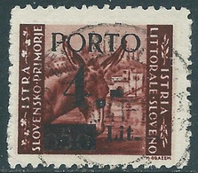 1945 OCCUP. JUGOSLAVA LITORALE SLOVENO USATO SEGNATASSE 4 SU 50 CENT T. I - P20 - Yugoslavian Occ.: Slovenian Shore