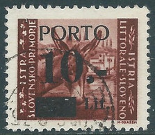 1945 OCCUP. JUGOSLAVA LITORALE SLOVENO USATO SEGNATASSE 10 SU 50 CENT T. I - P20 - Occ. Yougoslave: Littoral Slovène