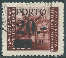 1945 OCCUP. JUGOSLAVA LITORALE SLOVENO USATO SEGNATASSE 20 SU 50 CENT T. I - P20 - Occ. Yougoslave: Littoral Slovène