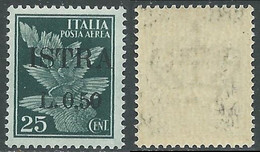 1945 OCCUPAZIONE JUGOSLAVA ISTRIA POLA POSTA AEREA 50 SU 25 CENT MNH ** - E195 - Yugoslavian Occ.: Istria