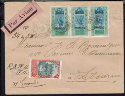 Soudan Fr - Enveloppe De Kayes Pour Libourne 3 Avril 1935, Affranchissement à 6 F.50 Bande De Trois N° 35 - B/TB - - Storia Postale