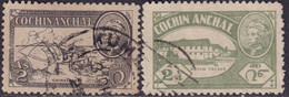 INDIA COCHIN 1949 SG #117-18 Compl.set  Used Used CV £30 - Cochin