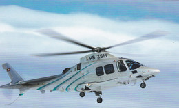 Delcampe - Helicopter Agusta Westland AW109 S Approaching Davos - Hubschrauber