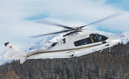 Delcampe - Helicopter Agusta Westland AW109 E Approaching Davos - Hubschrauber