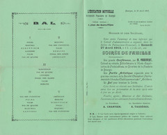 BOURGES PROGRAMME SOIREE DE FAMILLE BAL ANNEE 1912 EDUCATION MUTUELLE CONFERENCE MR PASSEMENT COLONEL EN RETRAITE - Zonder Classificatie