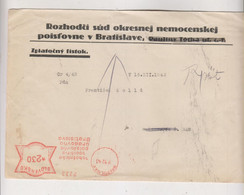 SLOVAKIA WW II BRATISLAVA 1943 Nice Cover Machine Cancel Flam - Lettres & Documents