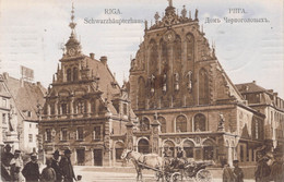 Vintage Postcard Latvia Riga Stamp From Riga 14.8.1909 To Berlin Germany Cancel Рига Издание Кноппинга Дом Черноголовых - Latvia