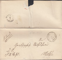 TT HESSEN, Eil-Brief Nach Merlau Mit Stempel K1 S (1544-1) Homberg Ohm 1.10.1858, K1 S (1281-3) Grünberg 2.10.1858 - Lettres & Documents