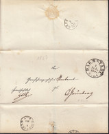 TT HESSEN, Brief Nach Grünberg (K1 S 1281-3), Mit Stempel K2 S: Darmstadt 1.JUL 1857 - Covers & Documents