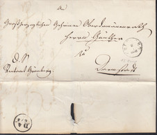 TT HESSEN, Brief Nach Darmstadt (Ausgabestempel D 4 6/3), Stempel K1 S (1281-3): Grünberg 6.3.1856 - Briefe U. Dokumente