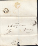 TT HESSEN, Brief Nach Grünberg K1 S (1281-3), Stempel K2 S: Darmstadt 3.JAN 1857, über Giessen K2+ (1141-12) - Storia Postale