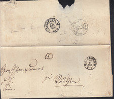 HESSEN TT, Faltbrief Nach Rödelheim K1 S, Mit Stempel K2+ S (1141-12): Giessen 27.11.1857, Durchgangst: Frankfurt - Brieven En Documenten