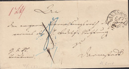 HESSEN TT, Faltbrief Nach Darmstadt Ausgabestempel D 4 1/4, Von Lauterbach K2 S (1954-5 ): 31/3 1857 - Briefe U. Dokumente
