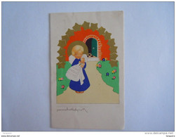 Geboortekaartje Faire Part Naissance Claudine Detilleux 1943 Nessonvaux Illustr Jeanne Hebbelynck - Naissance & Baptême