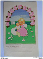 Geboortekaartje Faire Part Naissance Hilde Saeys 1948 Oudegem Illustrator Jeanne Hebbelynck - Naissance & Baptême