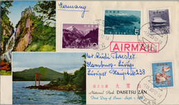1963 , JAPÓN / JAPAN  ,  SOBRE PRIMER DIA CIRCULADO , TOKYO , PARQUE NACIONAL DAISETSU ZAN , YV. 754 , 755 - Lettres & Documents