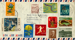 1967 , JAPÓN / JAPAN  ,  SOBRE  CIRCULADO , OSAKA , FRANQUEO MÚLTIPLE - Lettres & Documents