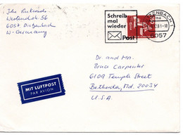 55639 - Bund - 1981 - 150Pfg. I&T EF A. LpBf. DIETZENBACH -> Bethesda, MD (USA) - Storia Postale