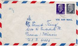 55643 - DDR - 1966 - 40Pfg. Ulbricht MiF A. LpBf. GROSSDUBROW -> Peoria, IL (USA) - Lettres & Documents