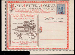 ITALY(1923) BLP Letter. Mechanical Wine Press. Bottle Of Marsala. Clothing. Liquors. Maritime Passenger Service. Etc - Zegels Voor Reclameomslagen (BLP)