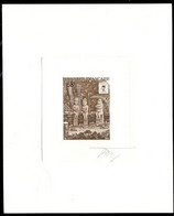 FRENCH POLYNESIA(1988) "Visiting A Marae At Nuku Hiva" Engraving By Verreaux. Die Proof In Brown Signed. Yvert 310 - Sin Dentar, Pruebas De Impresión Y Variedades