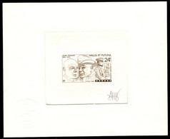WALLIS & FUTUNA(1989) Jean Renoir. Scene From "The Grand Illusion". Die Proof In Brown Signed. Scott No 377 - Imperforates, Proofs & Errors