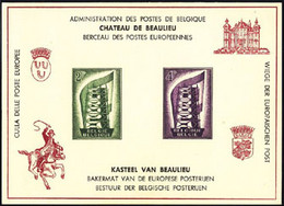 BELGIUM(1956) "Rebuilding Europe". Collective Proof On Commemorative Card Issued By Post Office. Scott Nos 496-7 - Foglietti Di Lusso [LX]