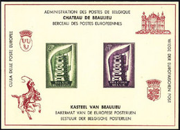 BELGIUM(1956) "Rebuilding Europe". Collective Proof On Commemorative Card Issued By Post Office. Scott Nos 496-7 - Feuillets De Luxe [LX]