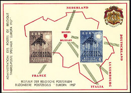 BELGIUM(1957) Grain. Factory. Collective Proof On Commemorative Card Issued By Post Office. Scott Nos 512-3 - Foglietti Di Lusso [LX]