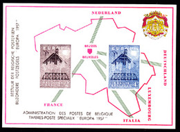 BELGIUM(1957) Grain. Factory. Collective Proof (LX25) On Commemorative Card. Scott Nos 512-3, Yvert Nos 1025-6. French - Deluxe Sheetlets [LX]