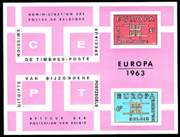 BELGIUM(1963) "CEPT". Scott Nos 598-9. Yvert Nos 1260-1. Europa Issue. Deluxe Proof (LX42). - Folettos De Lujo [LX]