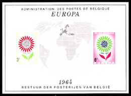 BELGIUM(1964) Stylised Flower. Scott Nos 614-5. Yvert Nos 1298-9. Europa Issue. Deluxe Proof (LX45). - Deluxe Sheetlets [LX]