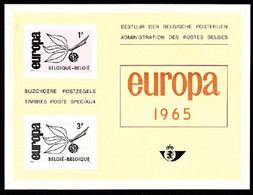 BELGIUM(1965) Stylised Leaf. Scott Nos 636-7. Yvert Nos 1342-3. Europa Issue. Deluxe Proof (LX47). - Feuillets De Luxe [LX]