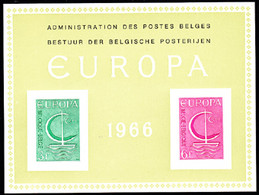 BELGIUM(1966) Stylised Sailboat. Scott Nos 675-6. Yvert Nos 1389-90. Europa Issue. Deluxe Proof (LX48). - Folettos De Lujo [LX]