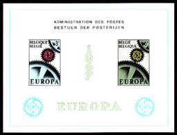 BELGIUM(1967) Gears. Scott Nos 688-9. Yvert Nos 1415-6. Europa Issue. Deluxe Proof (LX50). - Folettos De Lujo [LX]