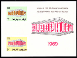 BELGIUM(1969) Stylised Buildings. Scott Nos 718-9. Yvert Nos 1489-90. Europa Issue. Deluxe Proof (LX54). - Foglietti Di Lusso [LX]