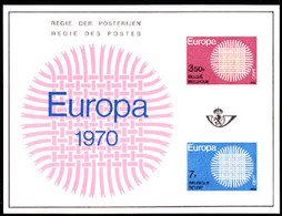 BELGIUM(1969) Stylised Sun. Scott Nos 741-2. Yvert Nos 1530-1. Europa Issue. Deluxe Proof (LX57). - Foglietti Di Lusso [LX]