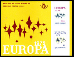 BELGIUM(1972) Stylised Stars. Scott Nos 825-6. Yvert Nos 1623-4. Europa Issue. Deluxe Proof (LX60). - Feuillets De Luxe [LX]