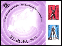 BELGIUM(1974) Sculptures. Scott Nos 868-9. Yvert Nos 1707-8. Europa Issue. Deluxe Proof (LX62). - Proeven & Herdruk