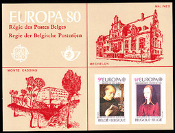 BELGIUM(1980) St. Benedict. Margaret Of Austria. Scott Nos 1052-3. Yvert Nos 1970-1. EUROPA Issue. Deluxe Proof (LX69). - Folettos De Lujo [LX]