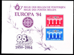 BELGIUM(1984) Stylised Bridges. Scott Nos 1169-7. Yvert Nos 2130-1. EUROPA Issue. Deluxe Proof (LX73). - Folettos De Lujo [LX]