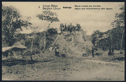 BELGIAN CONGO(1910) Termite Nest. 10 Centimes Overprinted "30" Postal Card With Photographic Illustration - Interi Postali