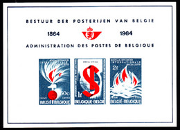 BELGIUM(1964) First Socialist Conference. Deluxe Proof (LX44) Of 3 Values. Scott Nos 611-3, Yvert Nos 1290-2. - Luxuskleinbögen [LX]