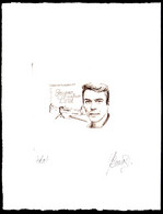 FRENCH POLYNESIA(2013) Jacques Brel. Plane. Stage Die Proof Signed By The Engraver BEAUJARD. - Imperforates, Proofs & Errors