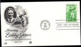 U.S.A.(1981) Bobby Jones. Unadressed FDC With Cachet And First Day Cancel. Scott No 1932. - 1981-1990