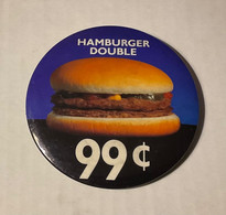 PIN’S, BADGE, ÉPINGLETTE, MACARON - McDONALD’S - HAMBURGER DOUBLE. 99c - McDonald's