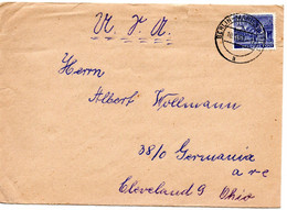 55664 - Berlin - 1951 - 30Pfg. Bauten EF A. Bf. BERLIN -> Cleveland, OH (USA) - Storia Postale